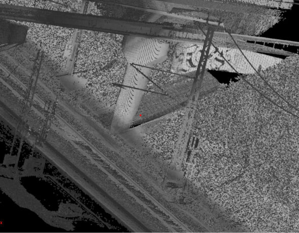 Point cloud along a railroad line